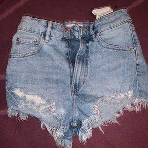 Zara High rise denim shorts